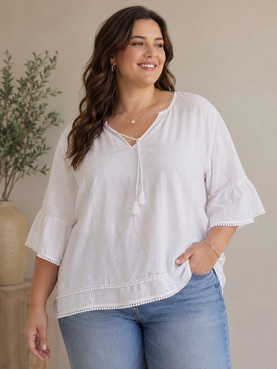 Tahari Tops - Tahari 100% Linen Top – Size 2X – Lightweight & Breathable #0153